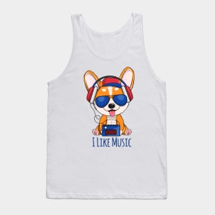 I like music corgi Tank Top